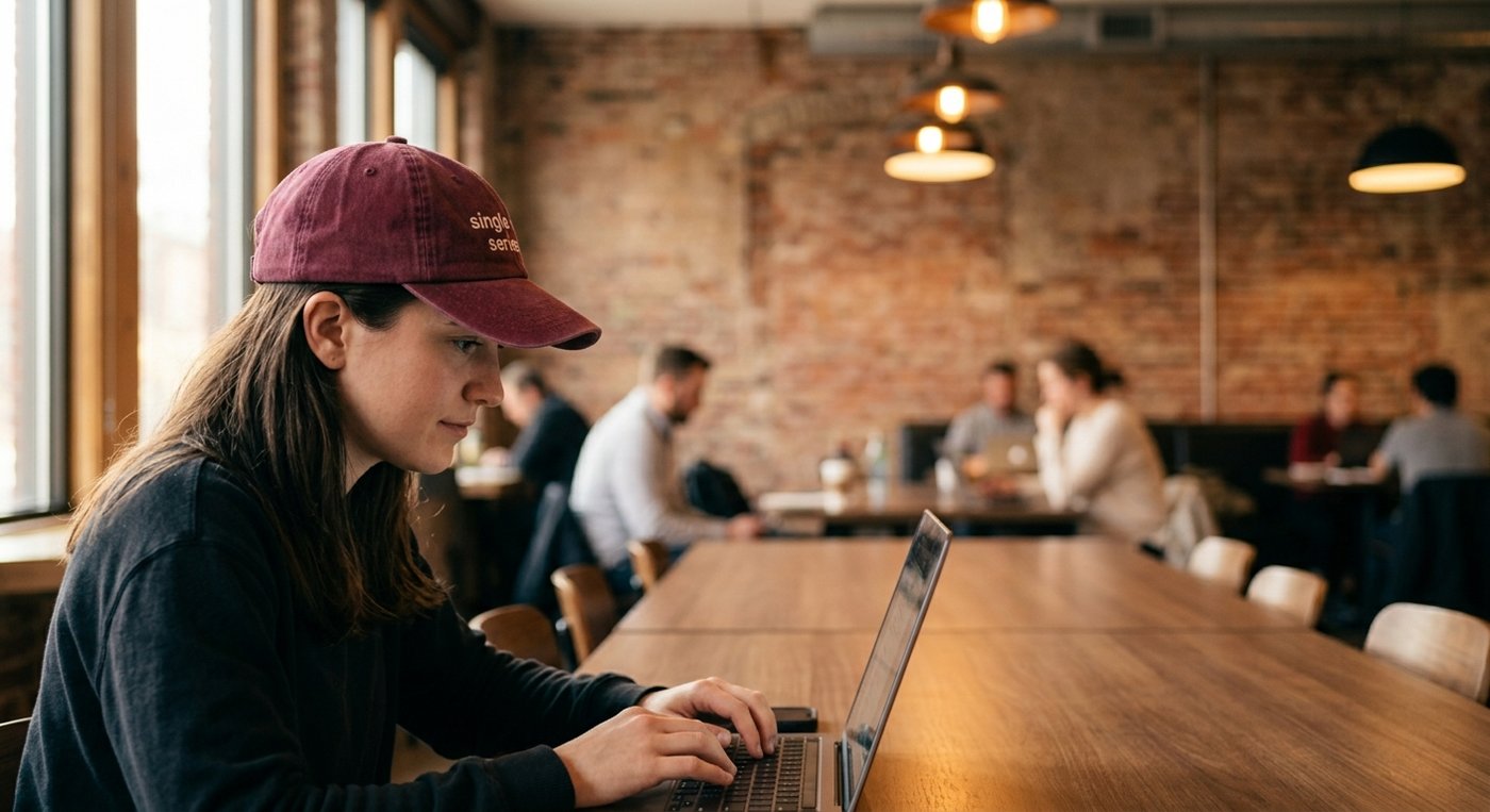 single until series b cap worn in coworking space